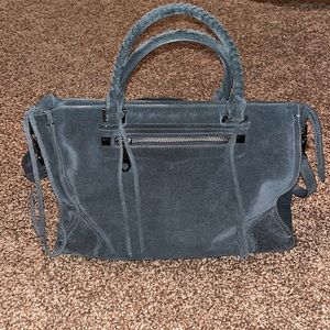 Rebecca Minkoff- charcoal color suede tote purse w/ attachable adjustable strap